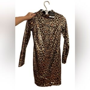 NWT Topshop Golden Leopard Print Dress